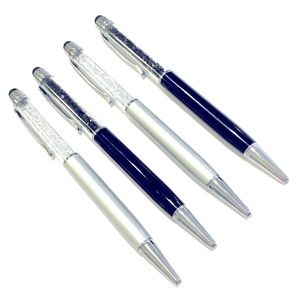 Pens Lot Of 4 Crystal Stones With Stylus Black Silver